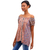 Rayon off-the-shoulder blouse, 'Kelud Crisscross' - Chili and Azure Rayon Off-The-Shoulder Blouse from Bali (image 2c) thumbail