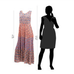 Rayon midi sundress, 'Kelud Crisscross' - Chili and Azure Printed Rayon Midi Sundress from Bali