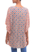 Rayon blouse, 'Kelud Crisscross' - Chili and Azure Printed Rayon Blouse from Bali (image 2c) thumbail