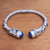 Culture pearl cuff bracelet, 'Songket Glow in Blue' - Cultural Blue Cultured Pearl Cuff Bracelet from Bali (image 2) thumbail
