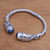 Culture pearl cuff bracelet, 'Songket Glow in Blue' - Cultural Blue Cultured Pearl Cuff Bracelet from Bali (image 2b) thumbail