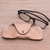 Leather eyeglasses case, 'Simple Parchment' - Handcrafted Leather Eyeglasses Case in Parchment from Java