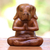 Wood statuette, 'Yoga Beagle' - Yoga Meditation Brown Beagle Hand Carved Wood Statuette thumbail