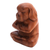 Holzstatuette - Yoga-Meditation, braune Beagle-Statuette aus handgeschnitztem Holz