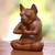 Wood statuette, 'Yoga Boston Terrier in Brown' - Yoga Meditation Brown Boston Terrier Handmade Wood Statuette (image 2b) thumbail