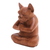 Wood statuette, 'Yoga Boston Terrier in Brown' - Yoga Meditation Brown Boston Terrier Handmade Wood Statuette (image 2c) thumbail
