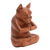 Wood statuette, 'Yoga Boston Terrier in Brown' - Yoga Meditation Brown Boston Terrier Handmade Wood Statuette (image 2d) thumbail