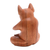 Wood statuette, 'Yoga Boston Terrier in Brown' - Yoga Meditation Brown Boston Terrier Handmade Wood Statuette (image 2e) thumbail