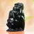 Wood Statuette, 'Three Monkey Sages in Black' - Three Wise Monkeys Black Hand Carved Wood Statuette