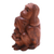 Estatuilla de madera - Estatuilla tres monos sabios marrón tallada a mano en madera