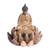 Wood sculpture, 'Buddha on Lotus' - Wood Sculpture of Buddha on a Lotus Flower from Indonesia thumbail