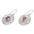 Garnet dangle earrings, 'Oval Dragonfly World' - Dragonfly-Themed Garnet Dangle Earrings from Bali (image 2d) thumbail