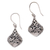 Sterling silver dangle earrings, 'Heart Flower Garden' - Heart and Flower Pattern Sterling Silver Dangle Earrings thumbail