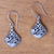 Sterling silver dangle earrings, 'Heart Flower Garden' - Heart and Flower Pattern Sterling Silver Dangle Earrings