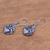 Sterling silver dangle earrings, 'Heart Flower Garden' - Heart and Flower Pattern Sterling Silver Dangle Earrings (image 2c) thumbail