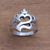 Sterling silver band ring, 'Gleaming Omkara' - Om Pattern Sterling Silver Band Ring Crafted in Bali (image 2) thumbail