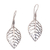 Sterling silver dangle earrings, 'Leaf Bones' - Sterling Silver Leaf Dangle Earrings from Bali (image 2a) thumbail