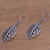 Sterling silver dangle earrings, 'Leaf Bones' - Sterling Silver Leaf Dangle Earrings from Bali (image 2c) thumbail