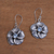 Blue topaz dangle earrings, 'Plumeria Sparkle' - Blue Topaz Frangipani Flower Dangle Earrings from Bali (image 2b) thumbail