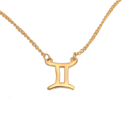 14k Yellow Gold Gemini Zodiac Sign Charm Pendant – Direct Source Gold &  Diamond