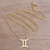 Vergoldete Halskette mit Anhänger aus Sterlingsilber - Halskette mit Zwillingsanhänger aus 18 Karat vergoldetem Sterlingsilber