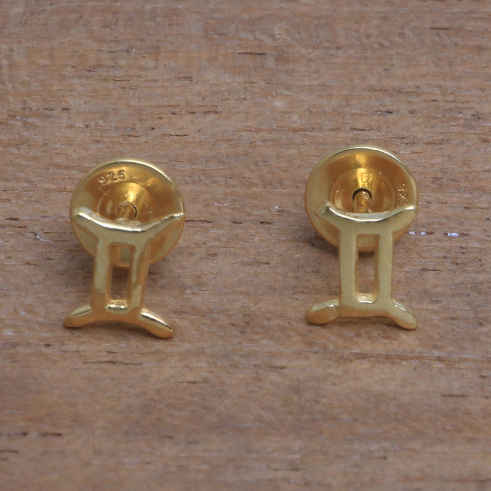 Gold or Silver Symbol Stud Earrings