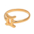 Gold plated sterling silver band ring, 'Golden Gemini' - 18k Gold Plated Sterling Silver Gemini Band Ring