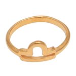 Gold plated sterling silver band ring, 'Golden Libra' - 18k Gold Plated Sterling Silver Libra Band Ring