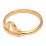 Gold plated sterling silver band ring, 'Golden Libra' - 18k Gold Plated Sterling Silver Libra Band Ring