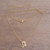Collar colgante de plata de primera ley recubierta de oro - Collar con colgante de león en plata de primera ley recubierta de oro de 18k