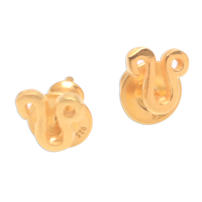 18k Gold Plated Sterling Silver Leo Stud Earrings