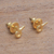 Gold plated sterling silver stud earrings, 'Golden Taurus' - 18k Gold Plated Sterling Silver Taurus Stud Earrings