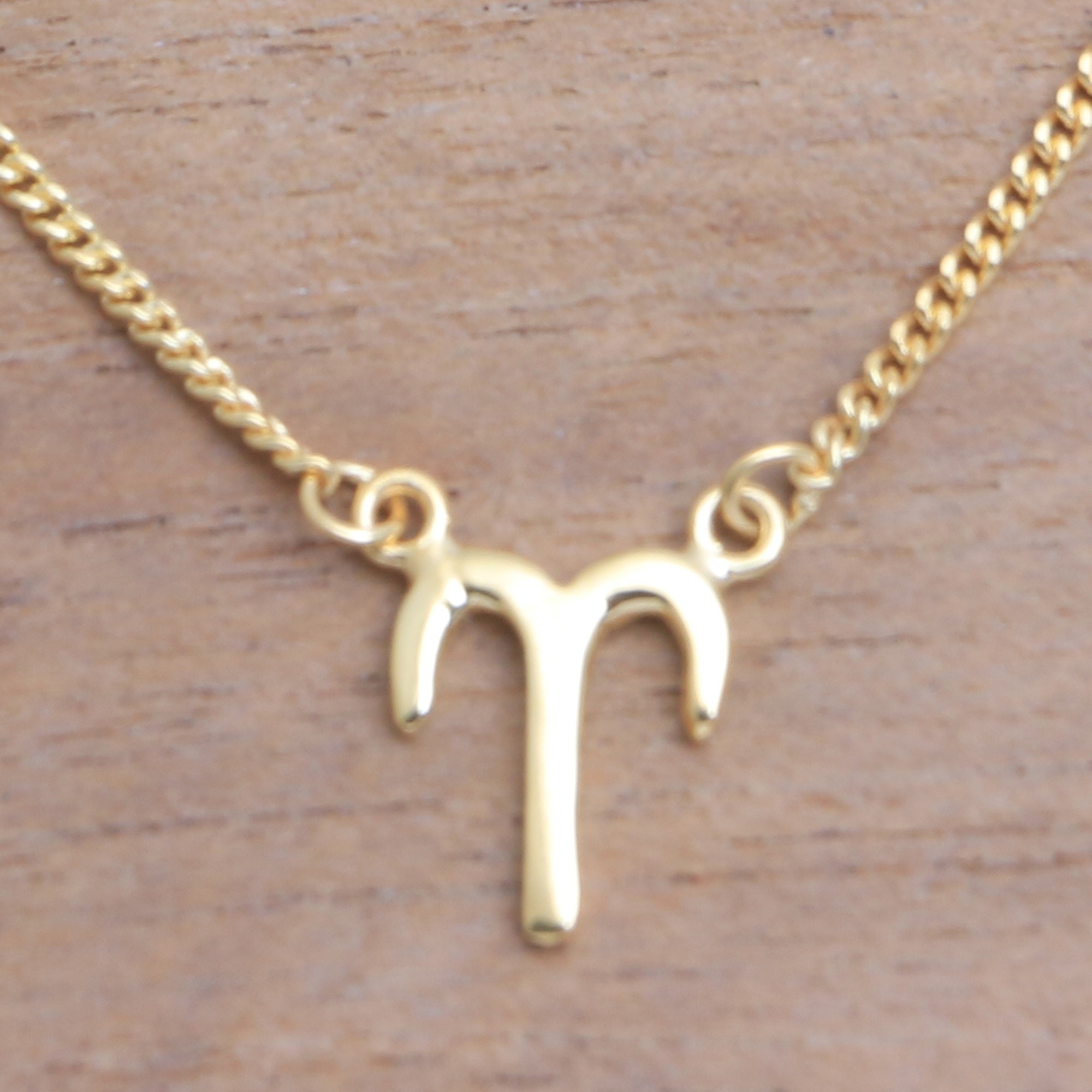 18k Gold Plated Sterling Silver Aries Pendant Necklace Golden 18k Gold Plated Sterling Silver Aries Pendant Necklace Golden