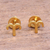 Gold plated sterling silver stud earrings, 'Golden Aries' - 18k Gold Plated Sterling Silver Aries Stud Earrings