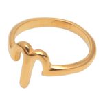 Gold plated sterling silver band ring, 'Golden Aries' - 18k Gold Plated Sterling Silver Aries Band Ring