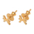 Pendientes de plata de ley bañados en oro, 'Golden Piscis' - Pendientes de plata de ley bañados en oro de 18k Piscis