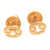 Gold plated sterling silver stud earrings, 'Golden Cancer' - 18k Gold Plated Sterling Silver Cancer Stud Earrings