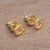 Gold plated sterling silver stud earrings, 'Golden Cancer' - 18k Gold Plated Sterling Silver Cancer Stud Earrings