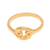 Gold plated sterling silver band ring, 'Golden Cancer' - 18k Gold Plated Sterling Silver Cancer Band Ring