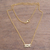 Collar colgante de plata de primera ley recubierta de oro - Collar con colgante de acuario en plata de primera ley recubierta de oro de 18k
