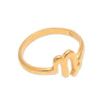 Gold plated sterling silver band ring, 'Golden Capricorn' - 18k Gold Plated Sterling Silver Capricorn Band Ring