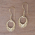 Gold plated sterling silver dangle earrings, 'Petal Gate' - Oval 18k Gold Plated Sterling Silver Dangle Earrings