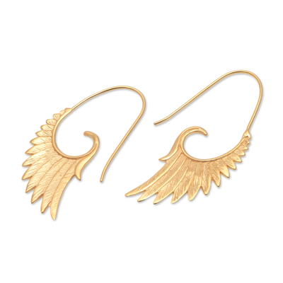 18k Gold Plated Sterling Silver Wing Half-Hoop Earrings - Wings at Dawn ...