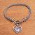 Amethyst chain bracelet, 'Three Times the Love' - Heart-Shaped Amethyst Chain Bracelet from Bali (image 2) thumbail