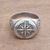 Men's sterling silver signet ring, 'Light the Way' - Men's Sterling Silver Compass Signet Ring from Bali (image 2b) thumbail