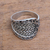 Men's sterling silver band ring, 'Celuk Cobra' - Men's Weave Motif Sterling Silver Band Ring from Bali (image 2c) thumbail