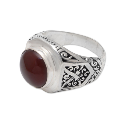 Karneolring für Herren - Karneol-Ring für Herren, hergestellt auf Bali