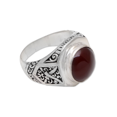 Karneolring für Herren - Karneol-Ring für Herren, hergestellt auf Bali