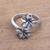 Sterling silver cocktail ring, 'Plumeria Twins' - Floral Sterling Silver Cocktail Ring from Bali (image 2) thumbail