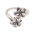 Sterling silver cocktail ring, 'Plumeria Twins' - Floral Sterling Silver Cocktail Ring from Bali thumbail